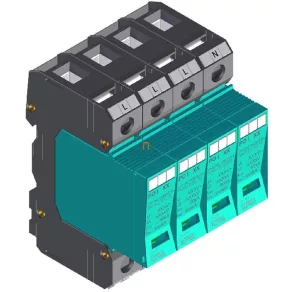   Dispozitiv de descărcare a curentului electric și de protecție împotriva supratensiunii PO I 4 280V 12,5kA T1+T2 (B+C) KIWA 81.004