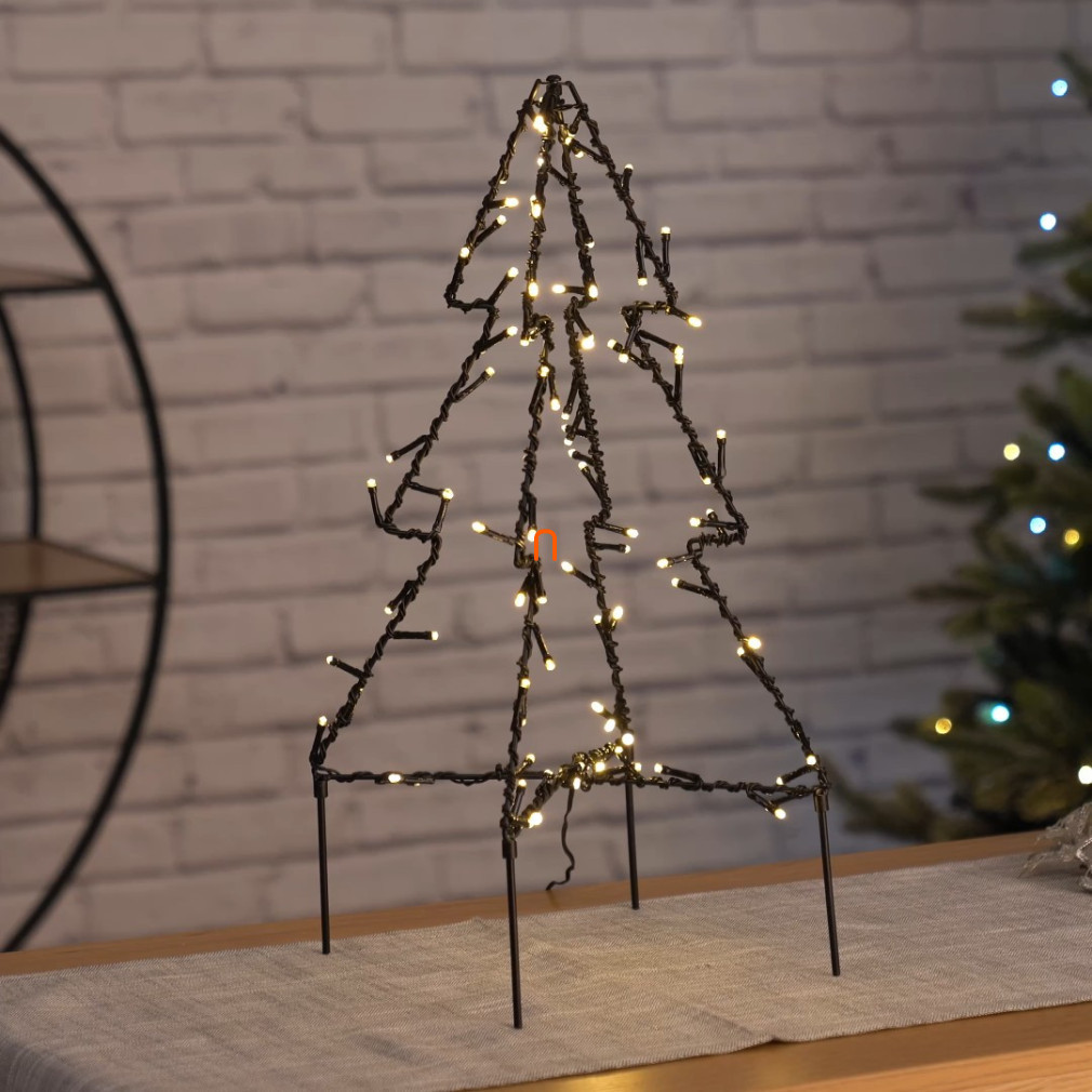 LED brad de Crăciun, metal, 50 cm, pentru exterior și interior, alb cald