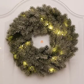   Decorațiune cu LED-uri – coroană de Advent, 40 cm, 2 baterii AA, pentru interior, alb cald, cu temporizator