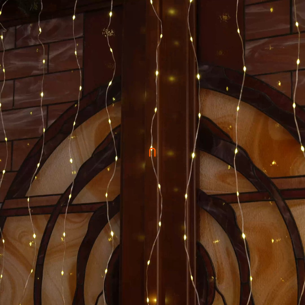 Ghirlanda LED de Crăciun – perdea luminoasă, 2,9x2 m, pentru exterior și interior, alb cald, programabilă