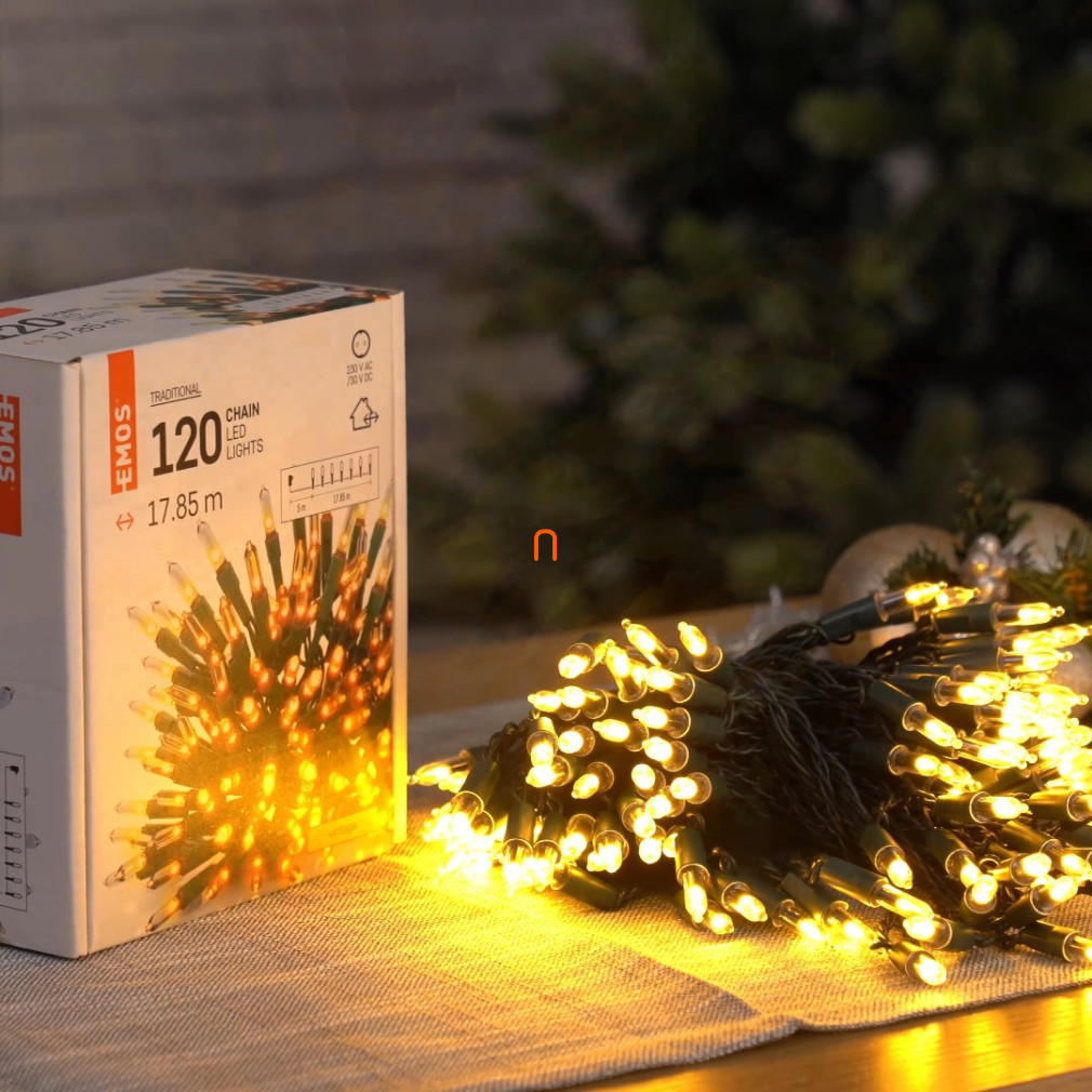 Ghirlanda luminoasă de Crăciun cu LED-uri – tradițională, 17,85 m, pentru exterior și interior, vintage