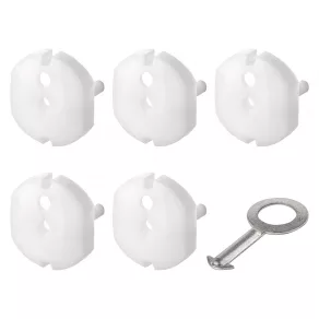 Set de 5 protecții de siguranță pentru prize, cu cheie