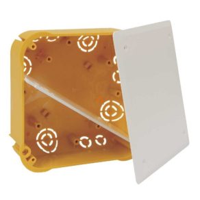   Cutie de joncțiune pentru gips-carton 120x120x45mm, cu capac și separator, galbenă, KO 110/L NA Kopos