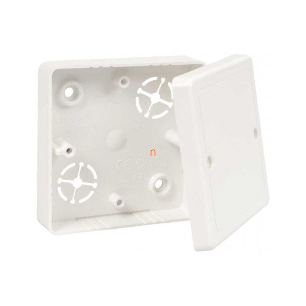 Cutie de distribuție pentru canal de cabluri 81x81x16mm cu capac, alb, LK 80R/2 HB Kopos