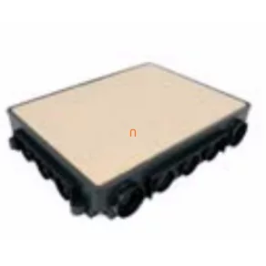   Cutie de podea 250x332, reglabilă la o înălțime de 57-75 mm față de nivelul betonului, cu capac gri închis, KUP 57 FB Kopos