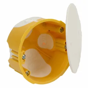   Cutie pentru gips-carton nr. 1, d73 mm, adâncime 45 mm, universală, galbenă, cu capac KUL 68-45/LD2 NA Kopos