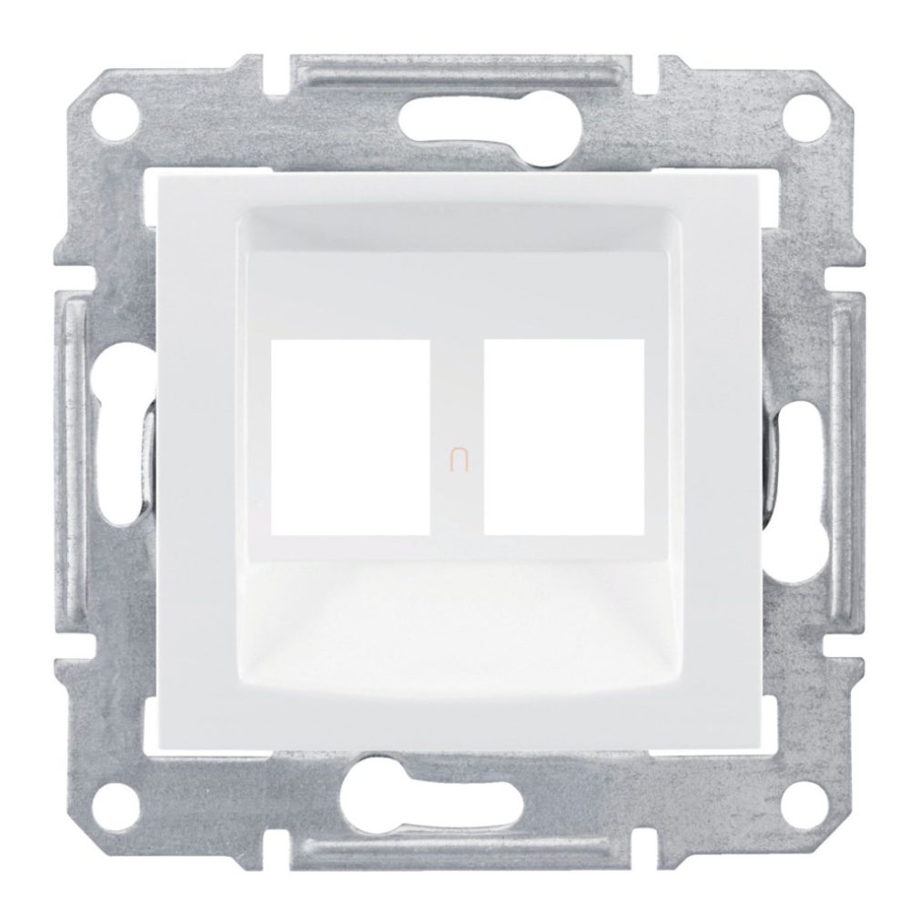 Sedna 2xRJ45 adaptor AMP, MOLEX, KELINE pentru inserții alb SDN4400621 Schneider