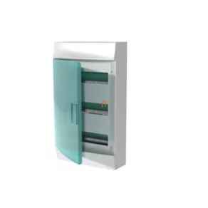   Tablou de distribuție mic, montat pe perete, cu 3 rânduri, 36 de module, cu ușă transparentă, IP41, cu șină PE/N, ABB Mistral41W 1SPE007717F0621