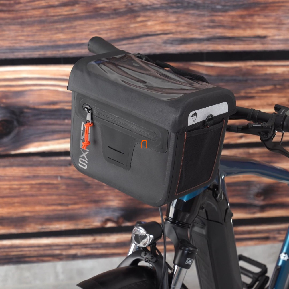 Geantă pentru ghidon/geantă de umăr pentru bicicletă cu sistem de fixare Klickfix, neagră, 9,5 l, 27 x 22 x 19 cm, Varo (fără adaptor)