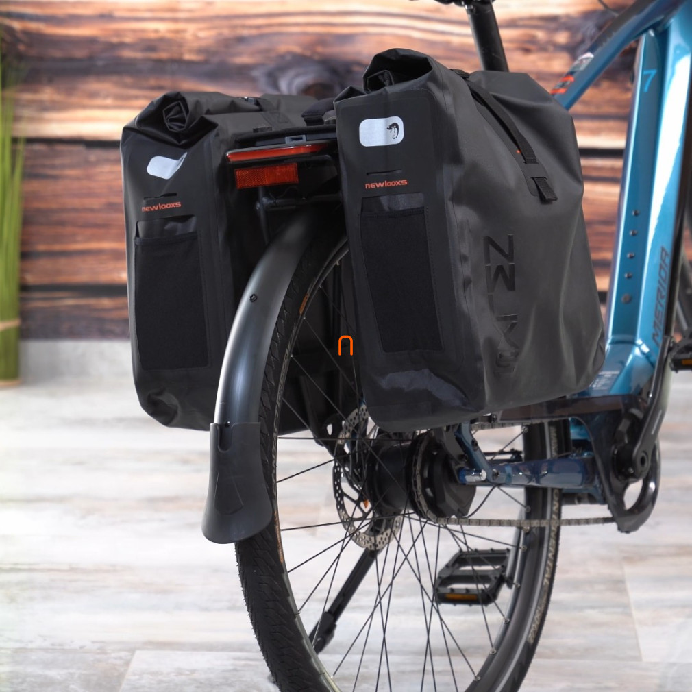 Geantă dublă pentru bicicletă pentru suporturi MIK negru, 40L 28x17x43 cm Varo (cu adaptor MIK)