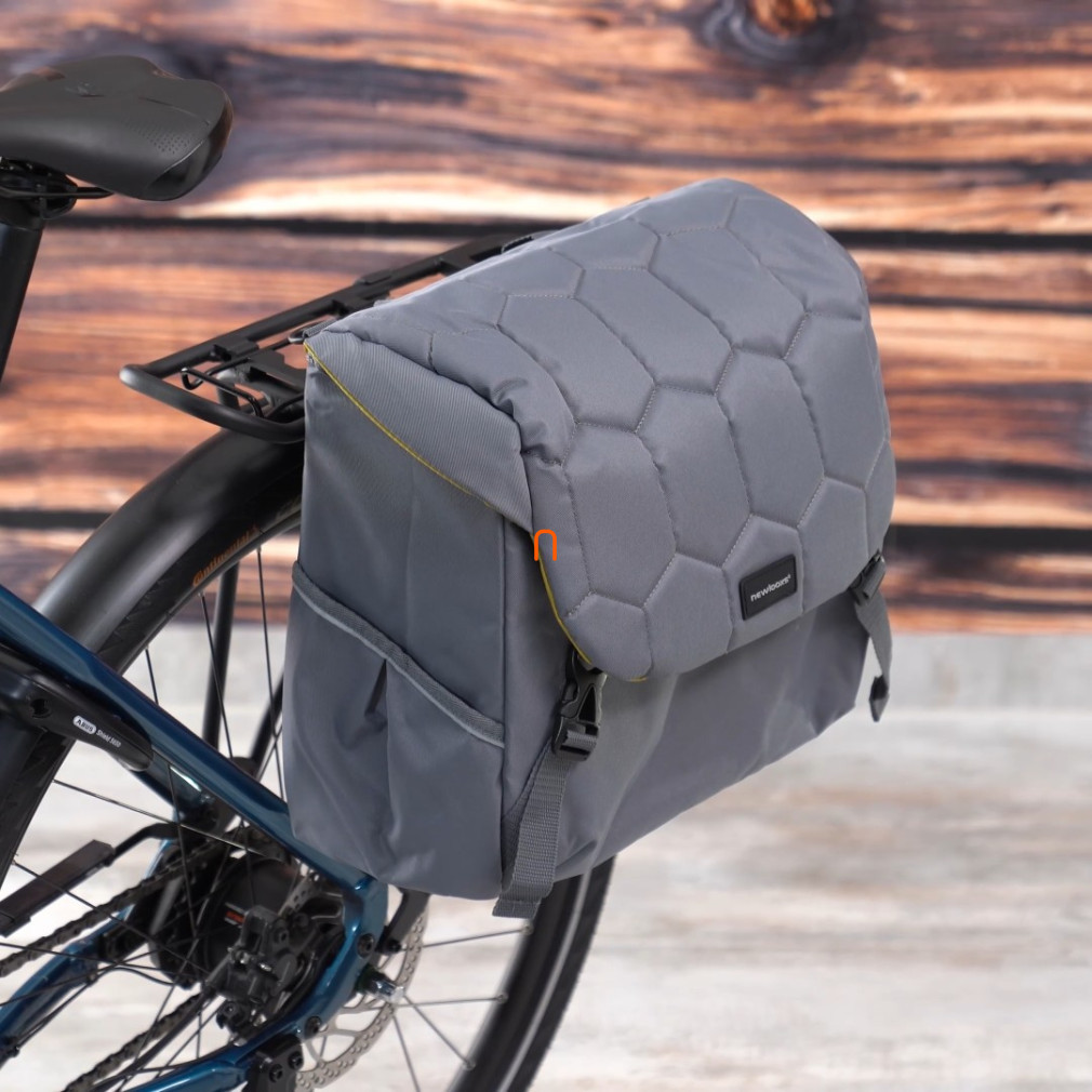 Geantă pentru bicicletă/geantă de umăr gri, 18,5 L, 36 x 32 x 16 cm (matlasată)