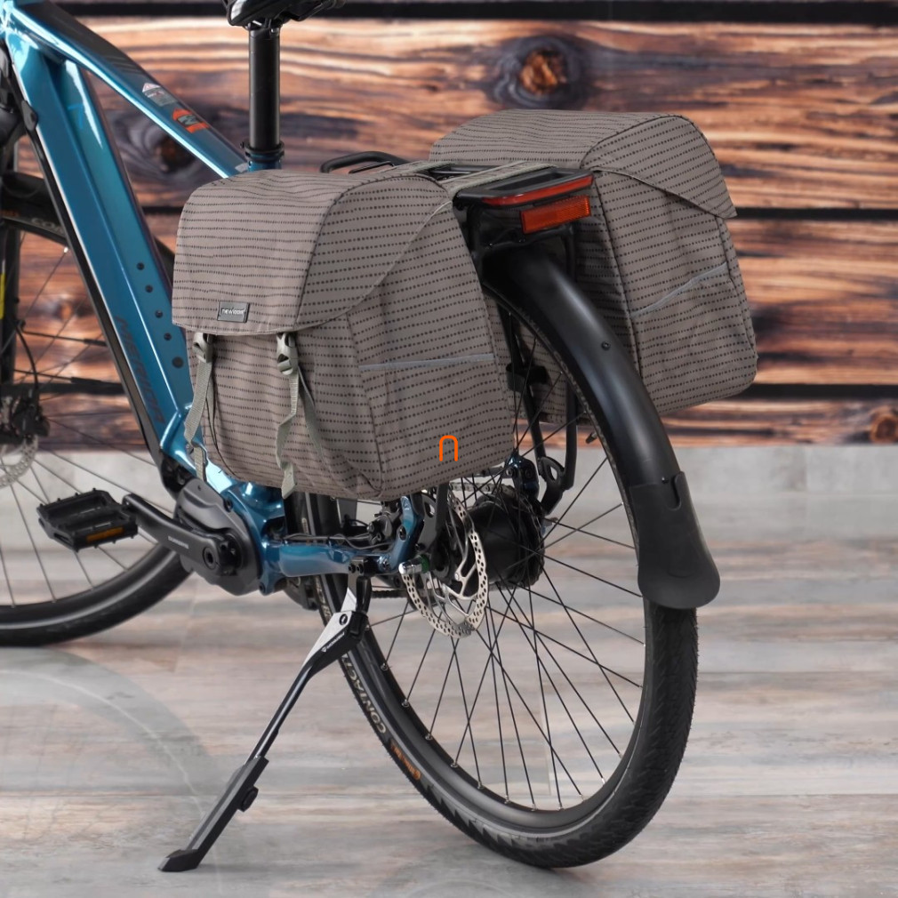 Geantă dublă pentru bicicletă, gri, 37 l, 38 x 30 x 18 cm (2 buc.) (Joli Dupla)