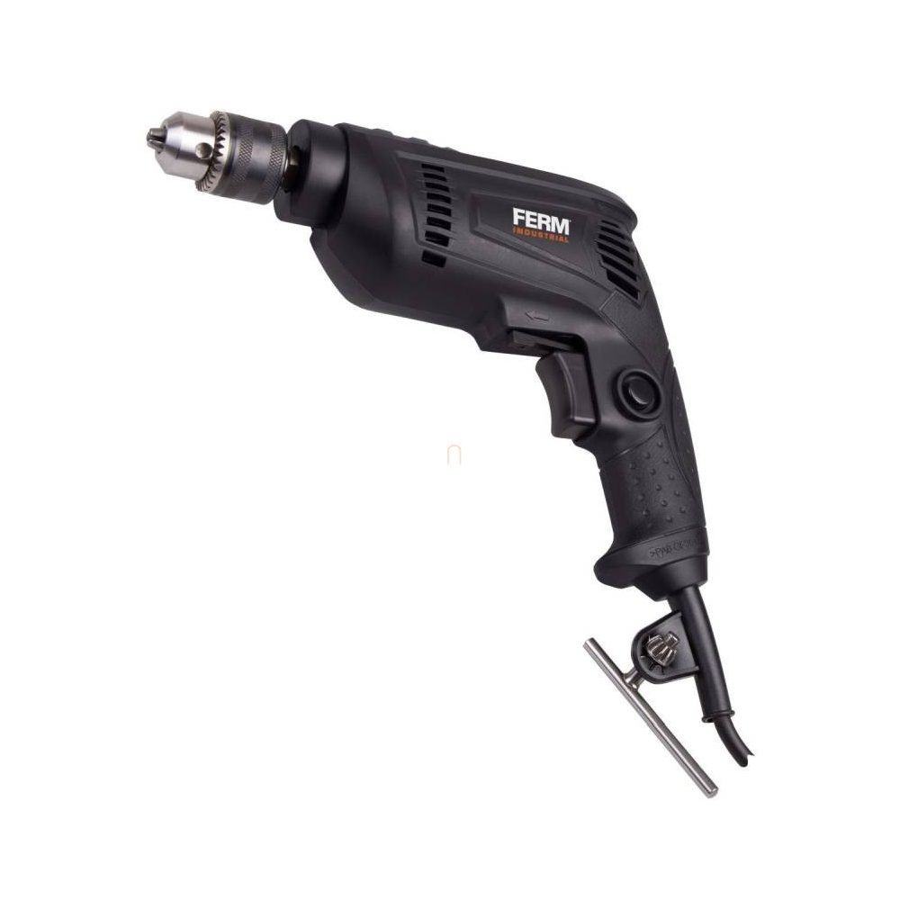 FERM Industrial mașină de găurit industrială 450W, capacitate de găurire în metal 10 mm, cablu de cauciuc de 3 metri PDM1048P