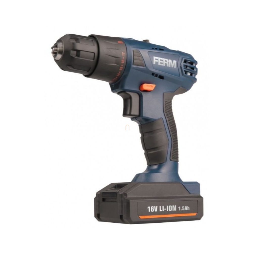 FERM mașină de găurit și înșurubat cu acumulator 16V, cu acumulator 1x1,5Ah și încărcător CDM1134