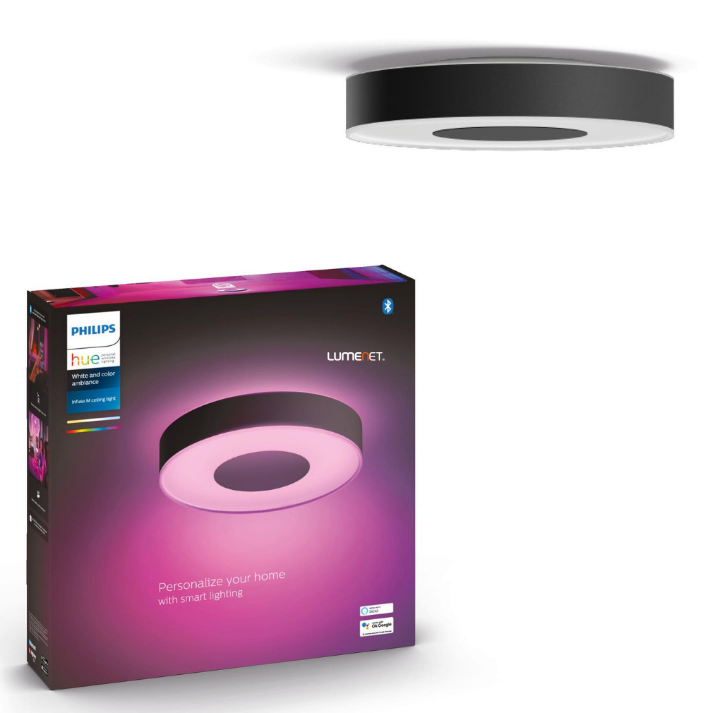 Philips Hue Infuse M White and Color Ambiance LED mennyezeti lámpa, fekete