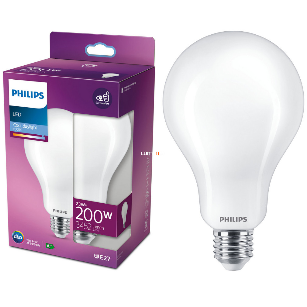 Philips E27 LED 23W 3452lm 6500K daylight - 200W izzó helyett