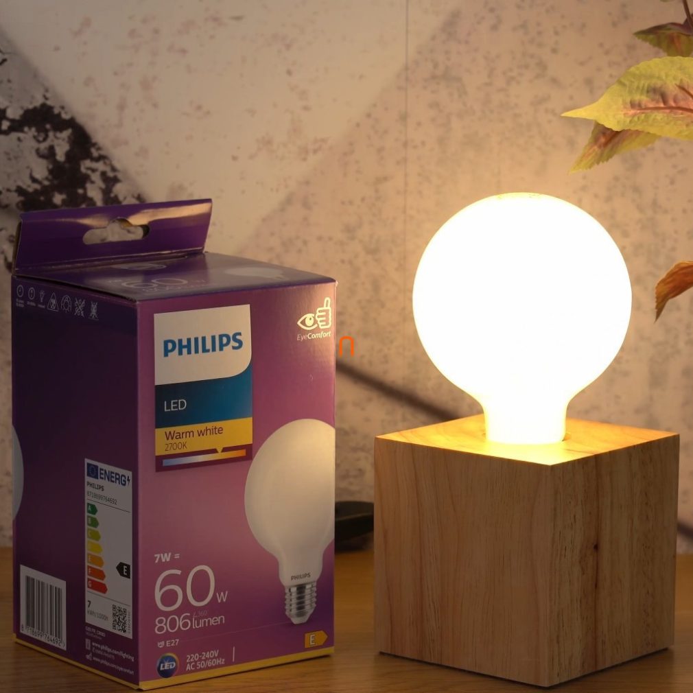 Philips E27 LED 7W 806lm 2700K alb cald G93 - înlocuiește becul de 60W