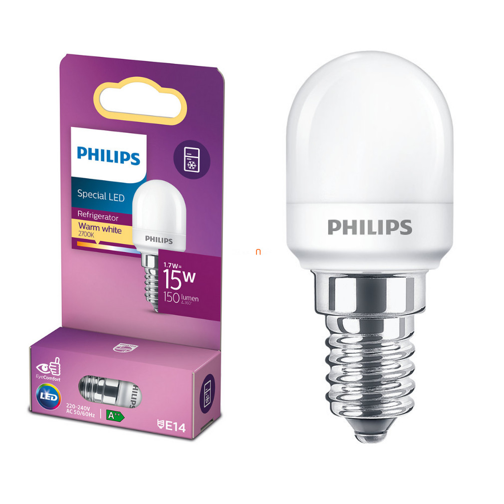 Philips E14 LED 1.7W 150lm 2700K alb cald - înlocuire bec 15W