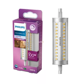   Philips R7S LED 14 W, 1800 lm, 4000 K, alb rece, cu intensitate reglabilă, 118 mm – în locul unui bec de 100 W
