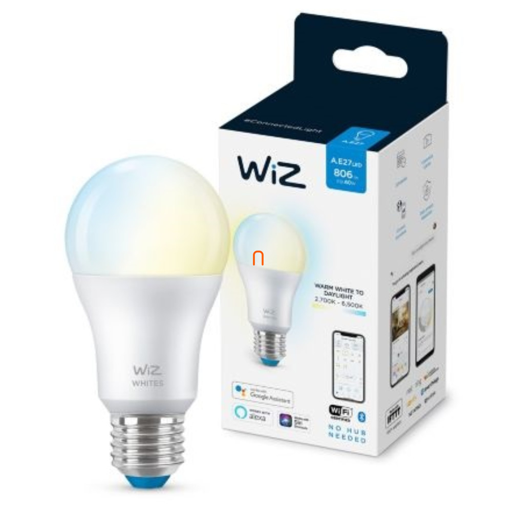 WiZ inteligent E27 LED 2700-6500K, înlocuiește becul de 60W