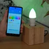 Bec inteligent WiZ E14 LED, opal, tip lumânare, opal, 4,9 W, 470 lm, 2200-6500 K + RGB, intensitate reglabilă pentru lumina albă și colorată – înlocuiește un bec de 40 W, 220-240 V, controlabil prin aplicație, Wi-Fi
