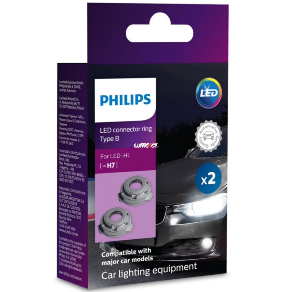 Adaptor LED Philips H7 în ambalaj deschis - tip B W, 2 buc./cutie