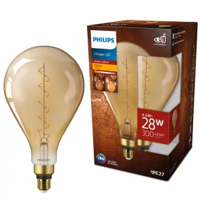   Philips E27 Vintage Gold LED 4,5 W 300 lm 1800 K alb cald D160 mm - înlocuiește becul de 25 W