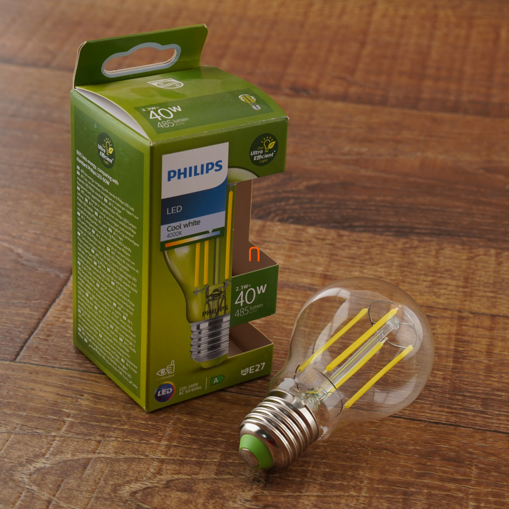 Philips E27 LED ultrahatékony 2,3W 485lm 4000K hidegfehér - 40W izzó helyett