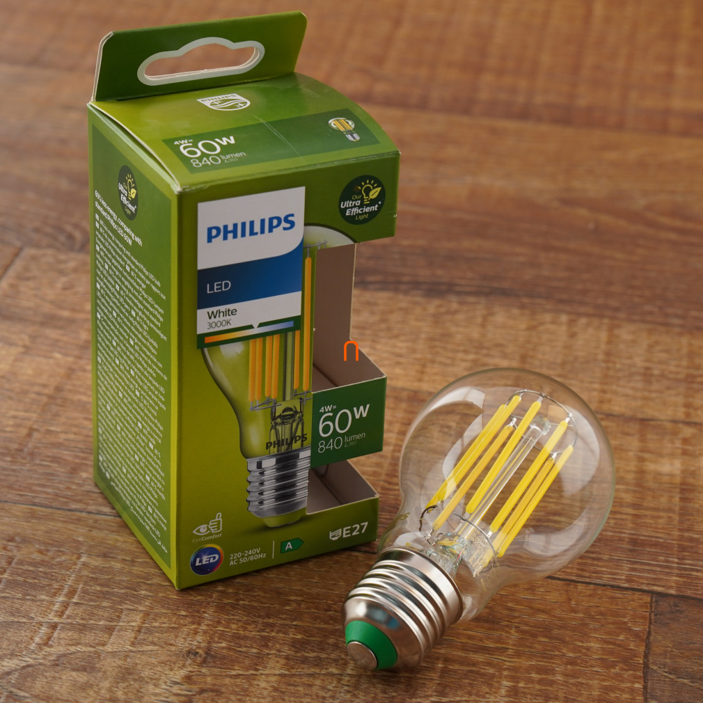 Philips E27 LED ultra-eficient 4W 840lm 3000 K - înlocuiește becul de 60W