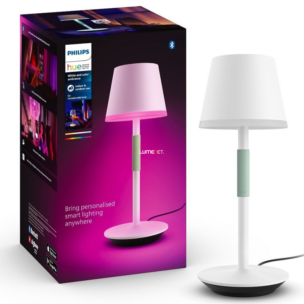 Philips Hue Go White and Color Ambience lampă de masă portabilă cu baterie, alb