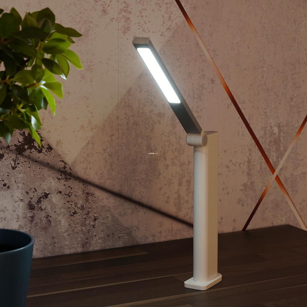 Lampa LED de birou reîncărcabilă Philips, reglabilă, alb rece, 5 W, culoare albă (Amber)