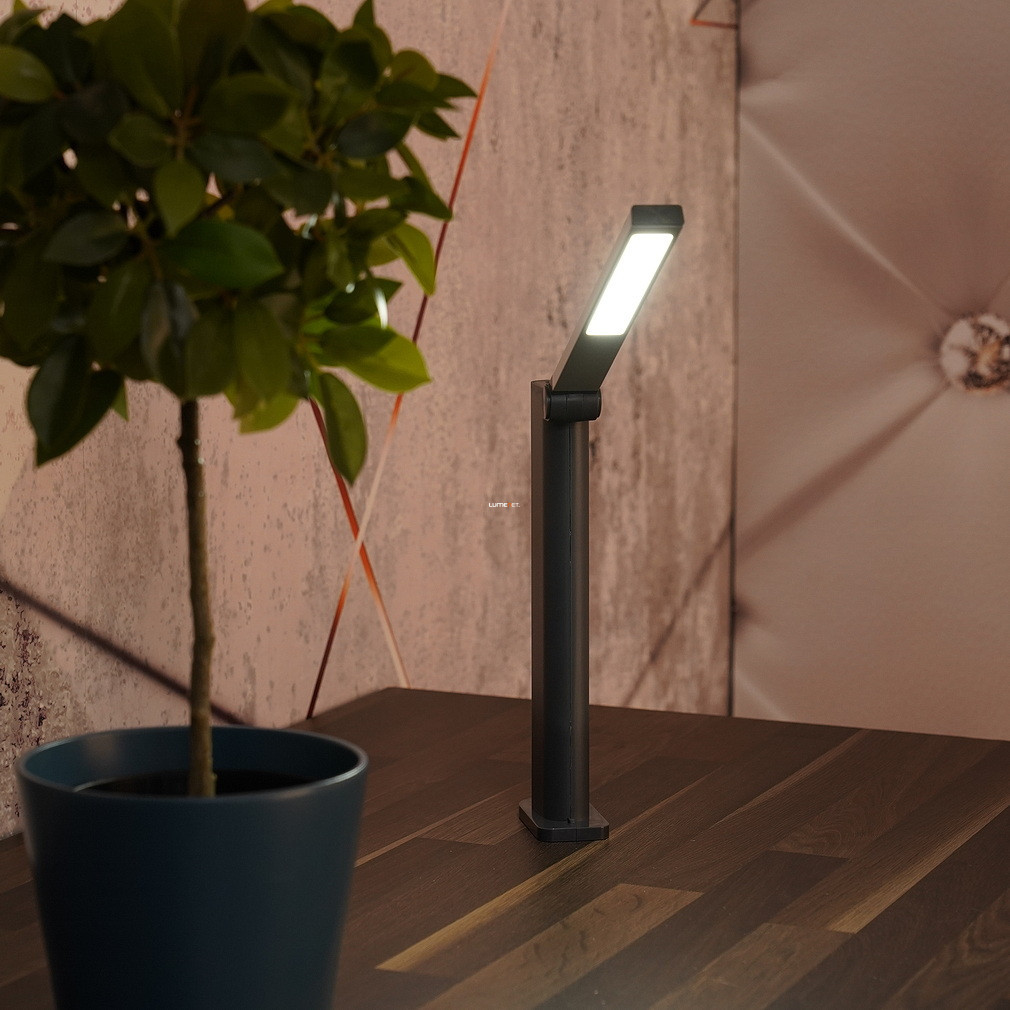Lampa LED de birou reîncărcabilă Philips, reglabilă, alb rece, 5 W, culoare neagră (Amber)