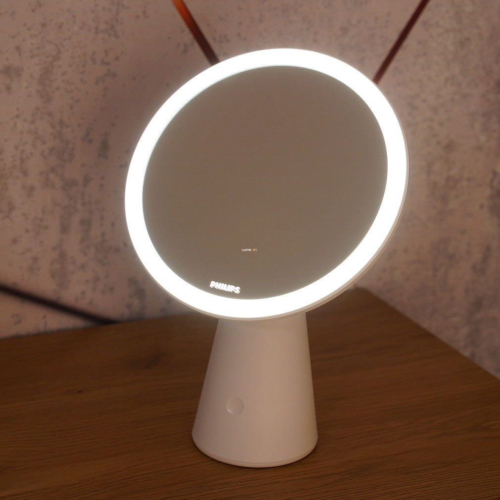 Lampa LED de masă reîncărcabilă Philips cu oglindă pentru machiaj, reglabilă, 4,5 W, albă (Mirror)