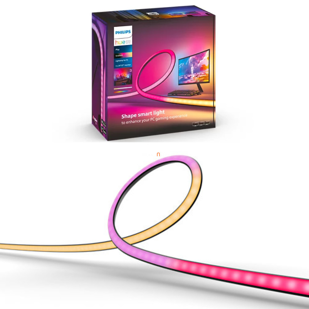 Philips Hue Play Gradient Lightstrip LED-bandă pentru configurații cu trei monitoare de 24-27"