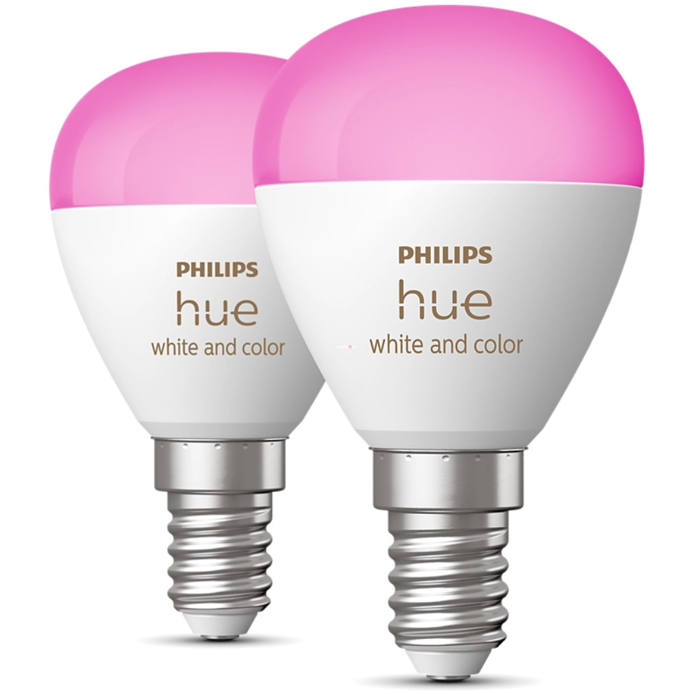 Philips Hue smart E14 LED, 5,1 W, 2 bucăți (alb și Color Ambiance RGBW)