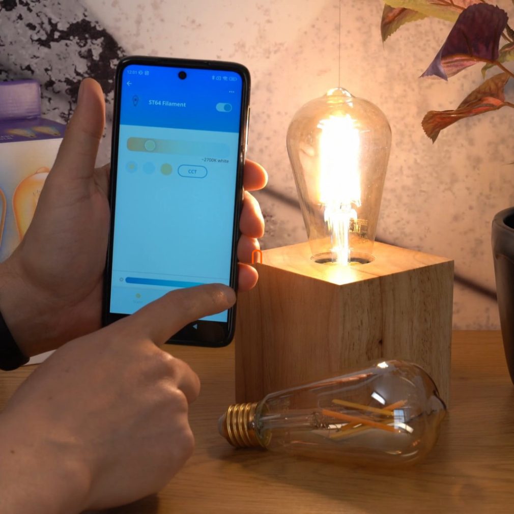 WiZ inteligent E27 filament LED, formă Edison, 2000-5000 K, înlocuiește becul de 50 W, 2 bucăți