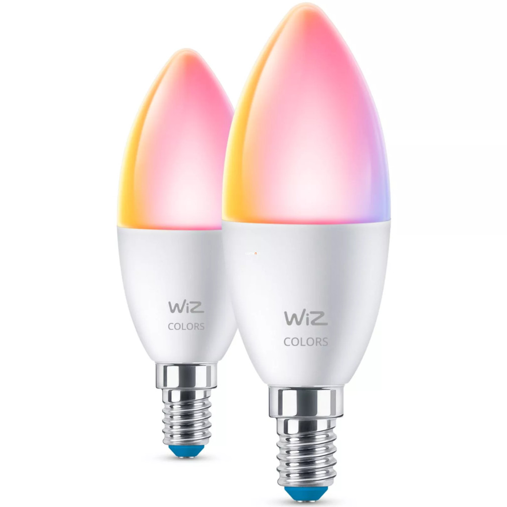 WiZ smart E14 LED, formă de lumânare, 2200-6500 K, înlocuire bec 40 W, 2 bucăți (RGBW)