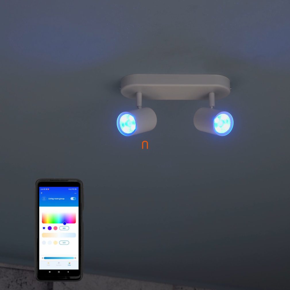 WiZ-Imageo-Wi-Fi-BT-2x5W-690lm-2200-6500K-RGB-szabalyozhato-LED-spot-lampa--feher