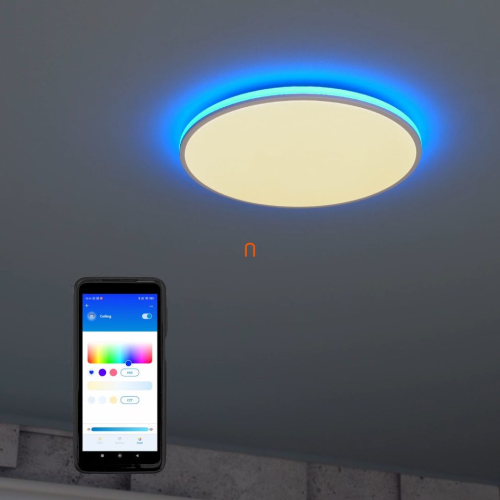 WiZ Rune Wi-Fi, Bluetooth 21W 2100lm 2700-6500K RGBW LED plafonier, alb