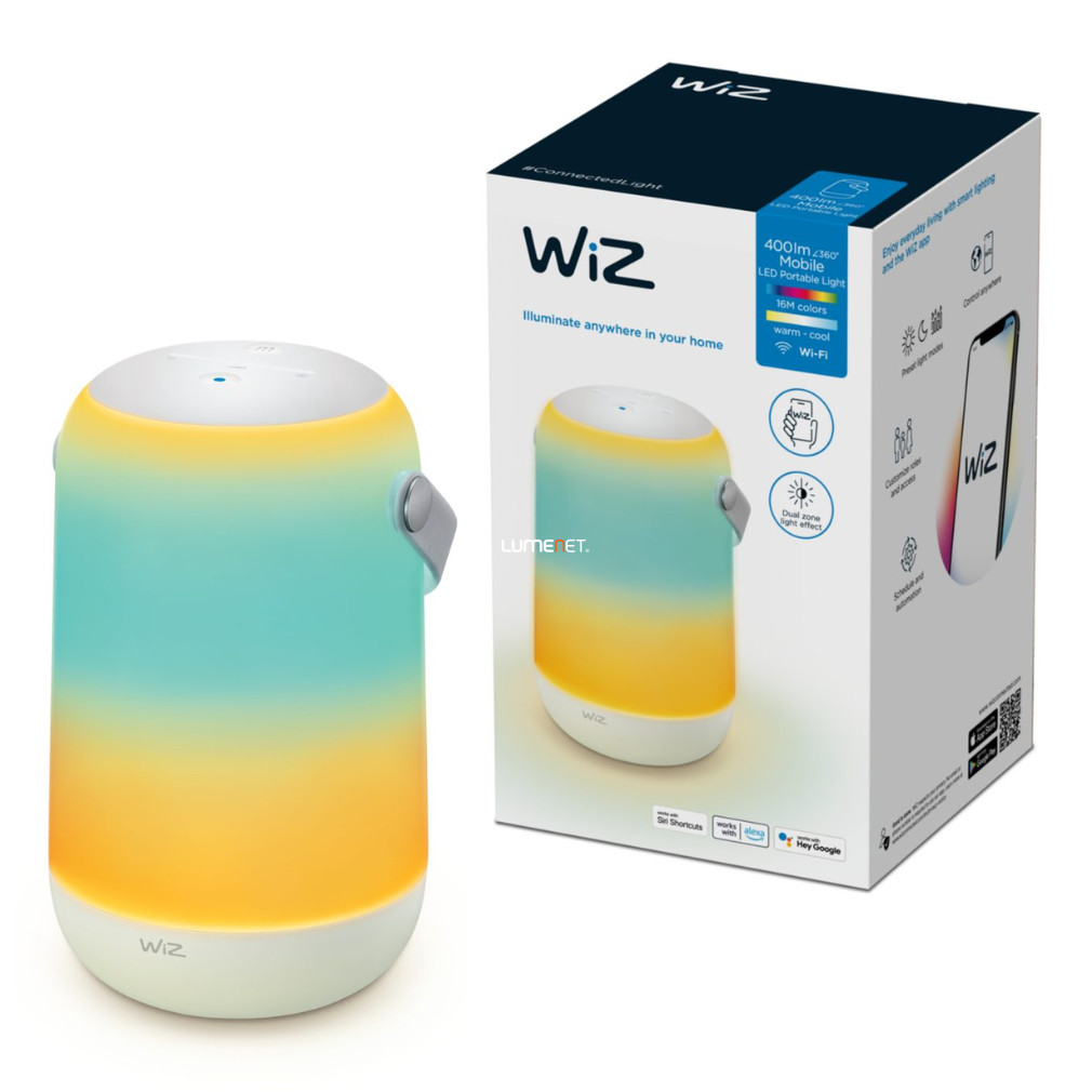 WiZ Mobile 12W 400lm RGBW lampă portabilă, alb