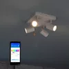 WiZ Imageo Spot de tavan cu Wi-Fi și Bluetooth, 4x5W, 1380 lm, RGBW, pătrat, alb