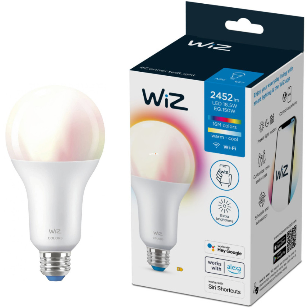 WiZ smart E27 LED, 2200-6500 K, 150 W înlocuire bec (RGBW)