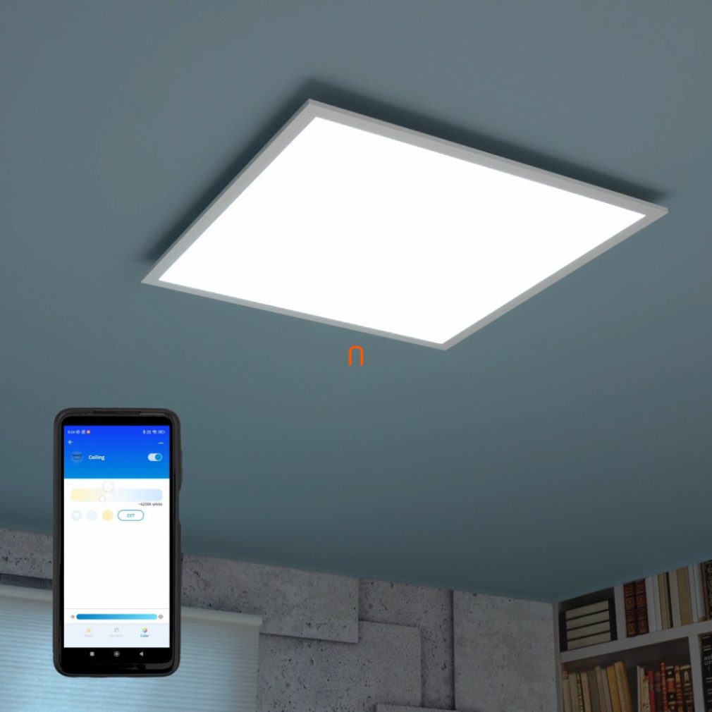 WiZ Ceiling Bluetooth SQ 36W 3400lm 2700-6500K panou LED de tavan, alb