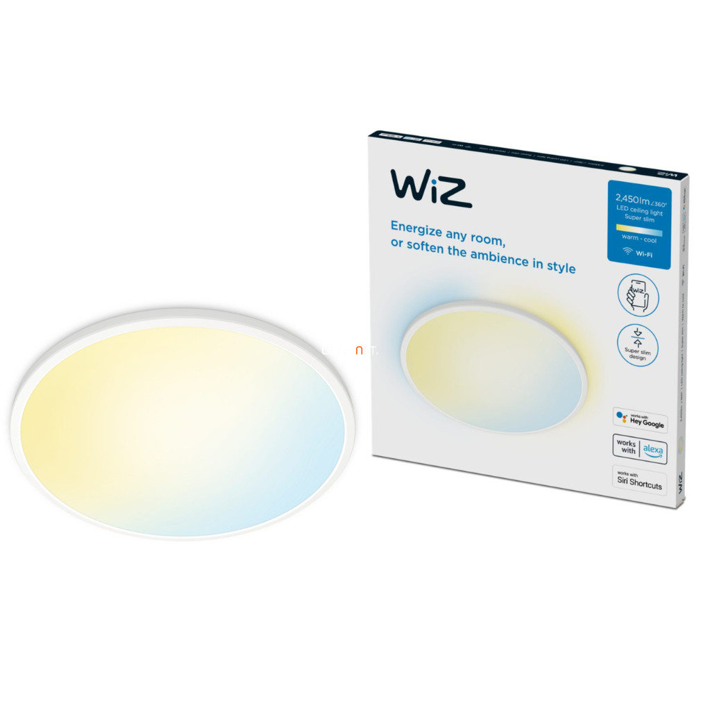 WiZ Super Slim 22W 2450lm 2700-6500K Plafon LED, 22W, alb