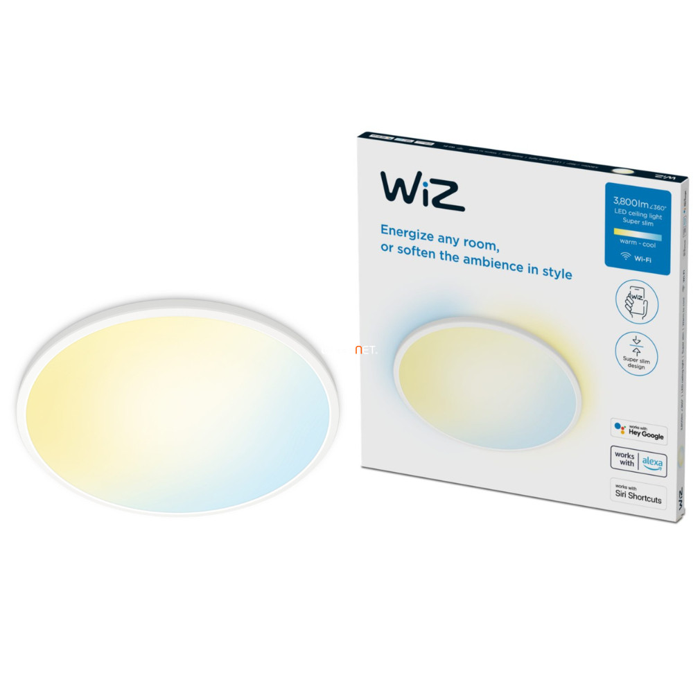 WiZ Super Slim 36W 3800lm 2700-6500K plafon lampă LED, alb