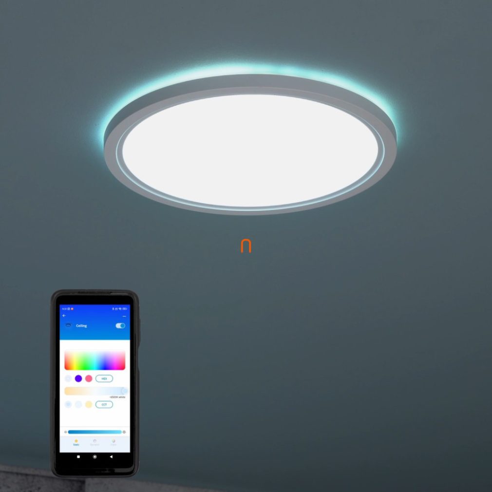 WiZ plafonier inteligent cu LED, 2200-6500 K, 22 W, alb (SuperSlim RGBW)