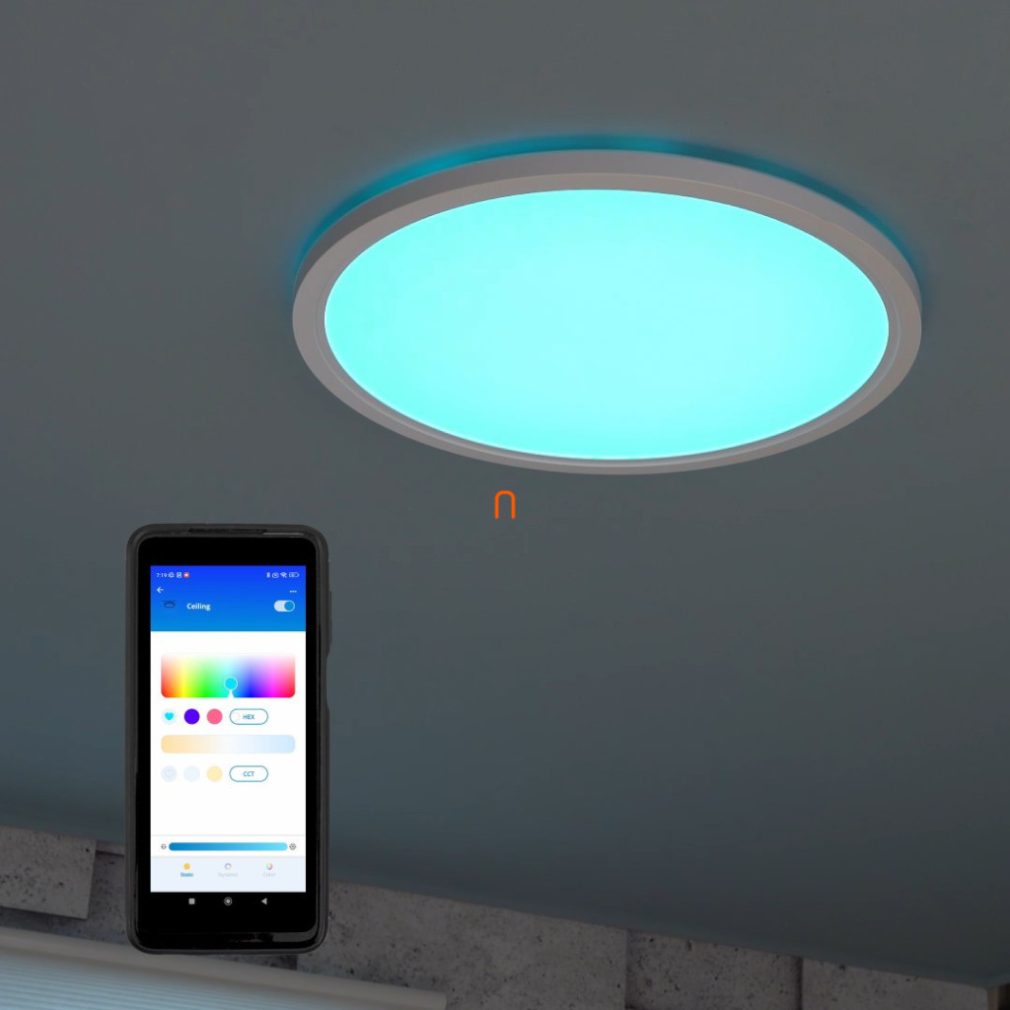 WiZ plafonier inteligent cu LED, 2200-6500 K, 32 W, alb (SuperSlim RGBW)