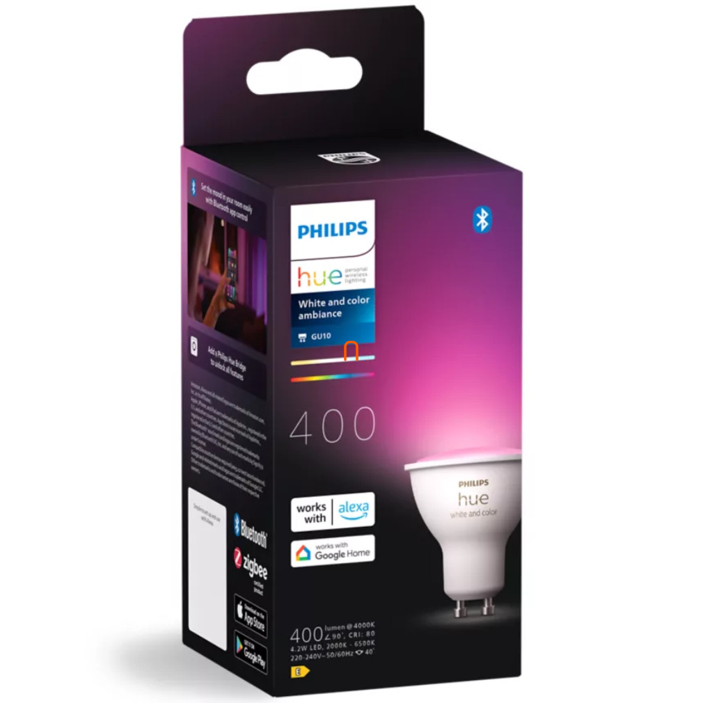 Philips Hue Ambianță albă și colorată 4.2W GU10 LED sursă de lumină