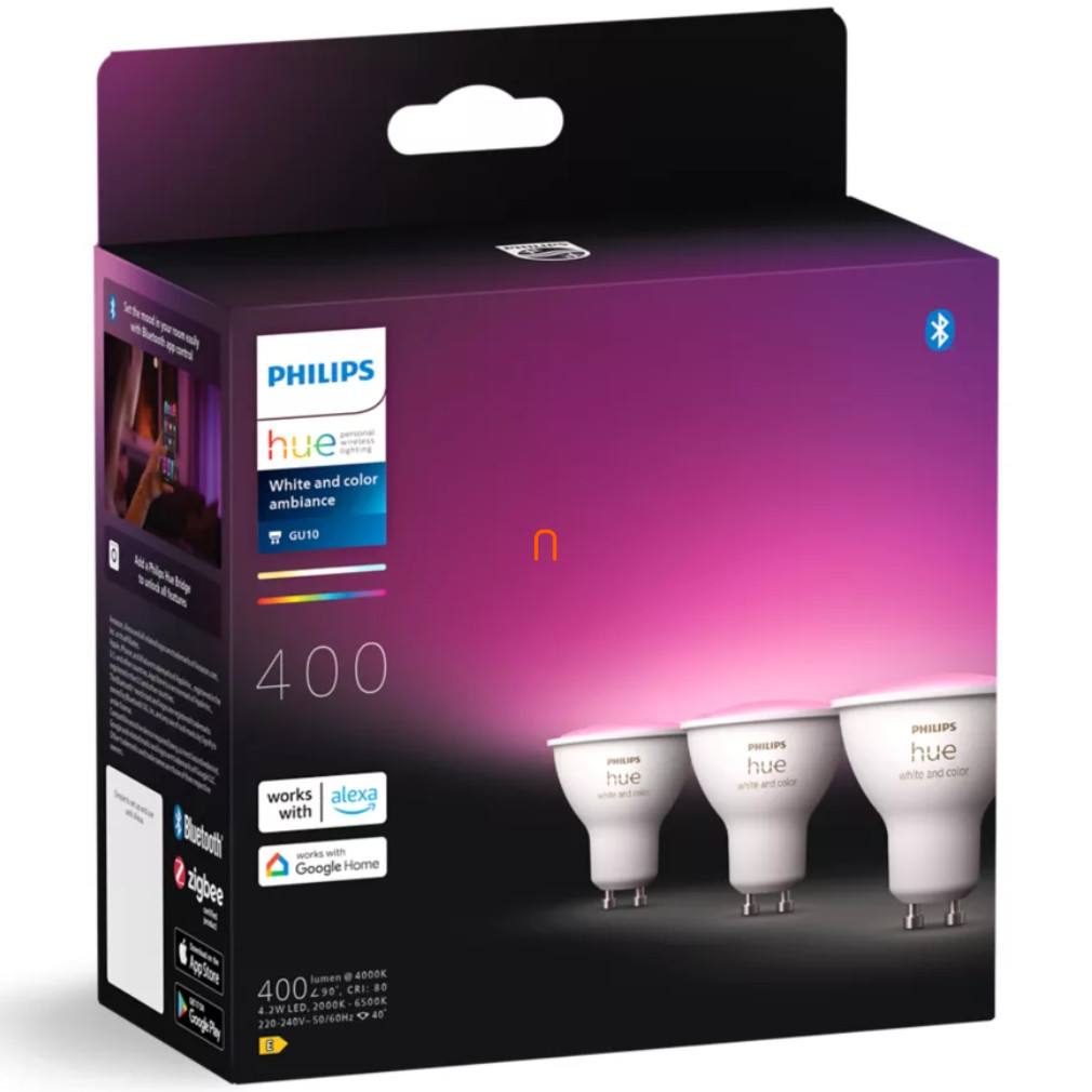 Philips Hue Ambianță albă și colorată 4.2W GU10 LED sursă de lumină 3dpcs/pack