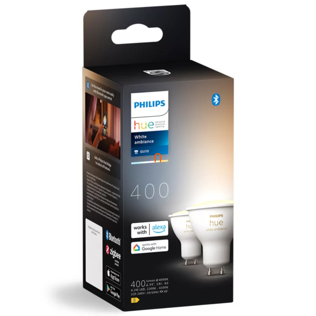 Philips Hue White Ambiance 4.2W GU10 LED sursă de lumină 2pcs/pack